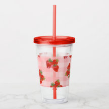 Fresh Picked Tumbler Strawberry Fruit Acrylic Cup