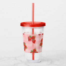 Fresh Picked Tumbler Strawberry Fruit Acrylic Cup Take Away Mugg
