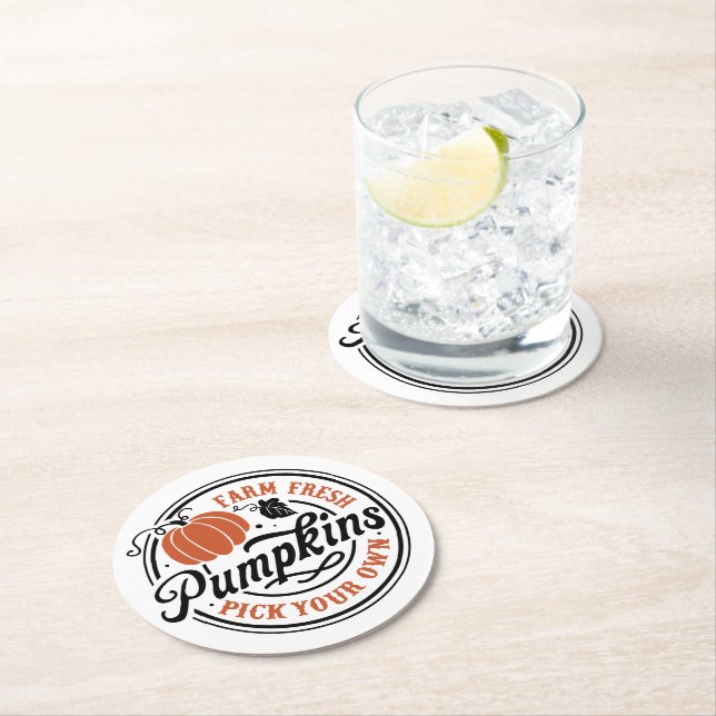 Fresh Pumpkins, Plocka din egen Underlägg Papper Rund (Insitu)