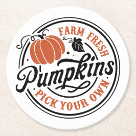 Fresh Pumpkins, Plocka din egen Underlägg Papper Rund