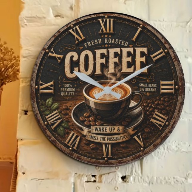 Fresh Roasted Coffee  Stor Klocka (Skapare uppladdad)