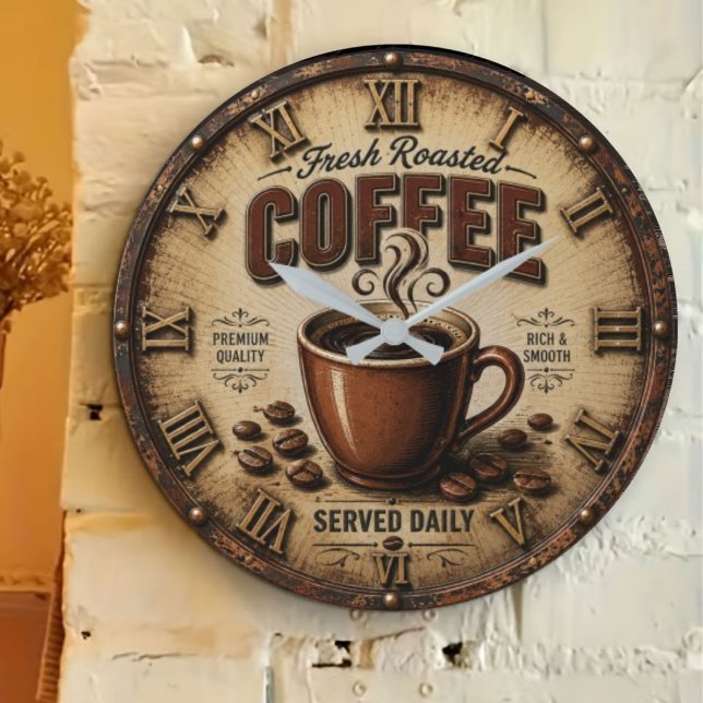 Fresh Roasted Coffee Stor Klocka (Skapare uppladdad)