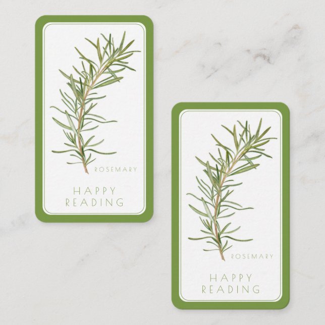 FRESH ROSEMARY Bookmark - 3,5 x 2-kort + Grönt Anteckningskort (Fram/baksida)