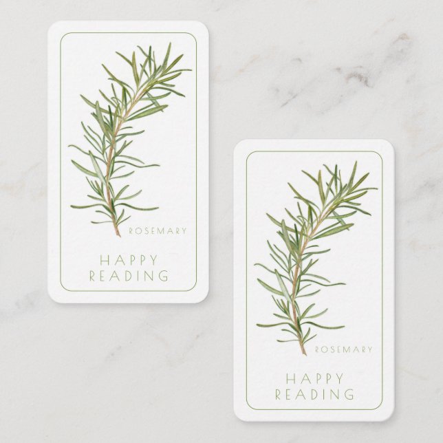 FRESH ROSEMARY Bookmark - 3,5x2-kort + text Anteckningskort (Fram/baksida)