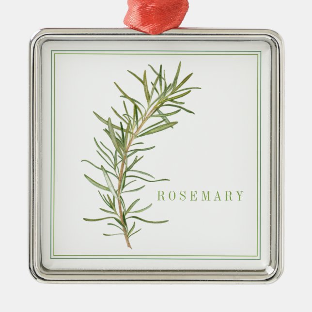 FRESH ROSEMARY Premium Square Ornament (Framsidan)