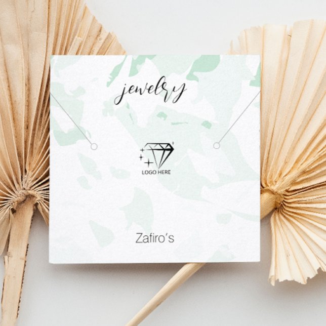 Fresh Rustic Terrazzo Necklace Earring Holder Fyrkantigt Visitkort (Fresh Rustic Terrazzo Necklace Earring Holder)