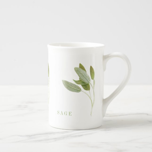FRESH SAGE Bone China Mugg Benporslin Mugg (Höger)