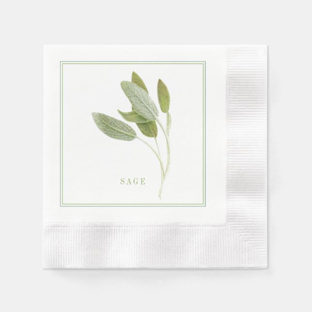 FRESH SAGE Coining Cocktail Papper Napkins Pappersservett (Framsidan)