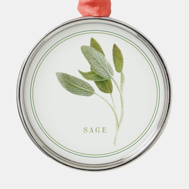 FRESH SAGE Premium Round Ornament (Framsidan)