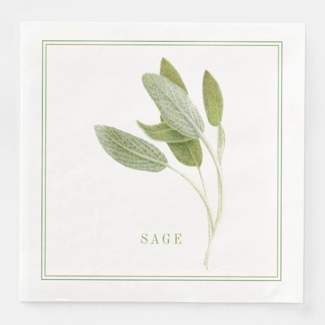 FRESH SAGE Standard Middag Pappersservetter (Framsida)