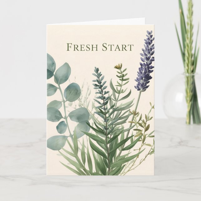 Fresh Start – Botanical Spring Greeting Card Kort (Framsida)