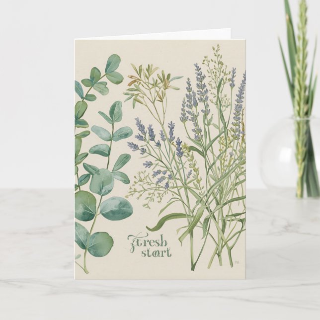 Fresh Start – Botanical Spring Greeting Card Kort (Framsida)