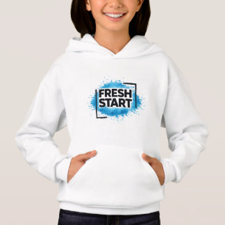 Fresh Start Motivational Typography Blue Splash T Shirt