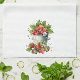 Fresh Strawbär-bucket Kökshandduk