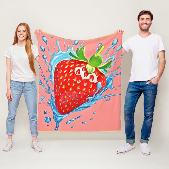 Fresh Strawberry Burst Fleecefilt (På plats)