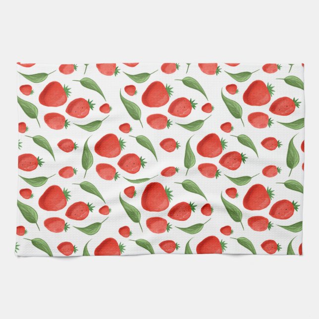 Fresh Strawberry Pattern Kitchen Towel Kökshandduk (Horisontell)