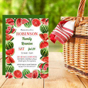 Fresh Summer Watermelons QR Code Family Reunion Inbjudningar