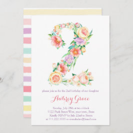 Fresh Vår Second Födelsedagsfest inbjudan Girl