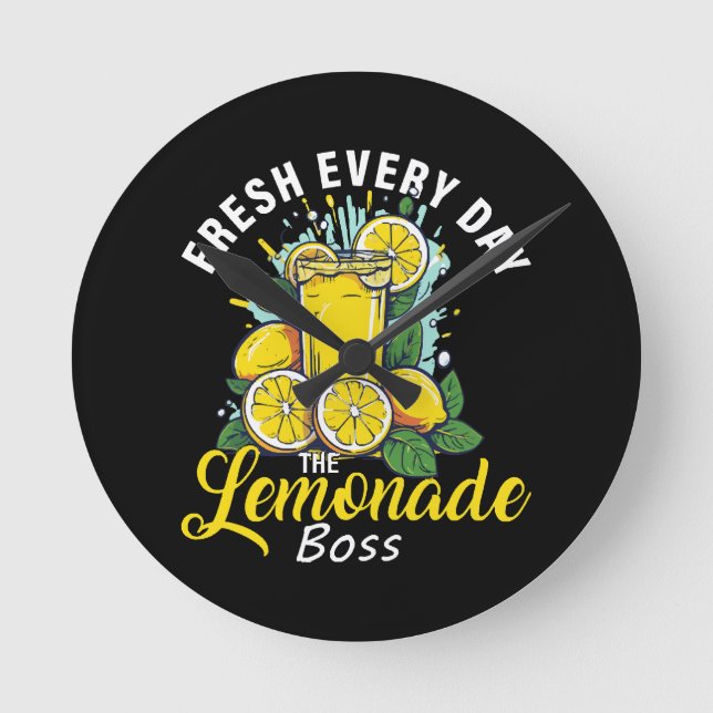 Fresh varje dag Lemonade Boss Rund Klocka (Framsida)