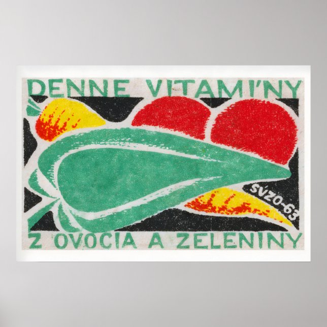 Fresh Vegetables - Matchbox Print - Czech Wall Art Poster (Framsidan)