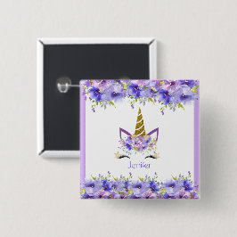 Fresh Violet Unicorn Birthday-Dekorationer Knapp