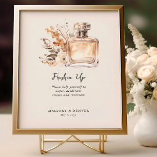 Freshen Up Neutralt Vintage bröllop Restroom-regis Poster