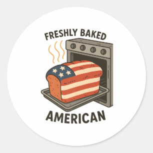 Freshly Baked American Patriotic USA American Flag Runt Klistermärke
