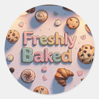 Freshly Baked-etikett för partifavoriter Runt Klistermärke
