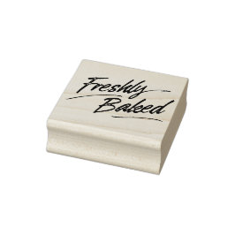 Freshly Baked Label Wood Frimärke Stämpel