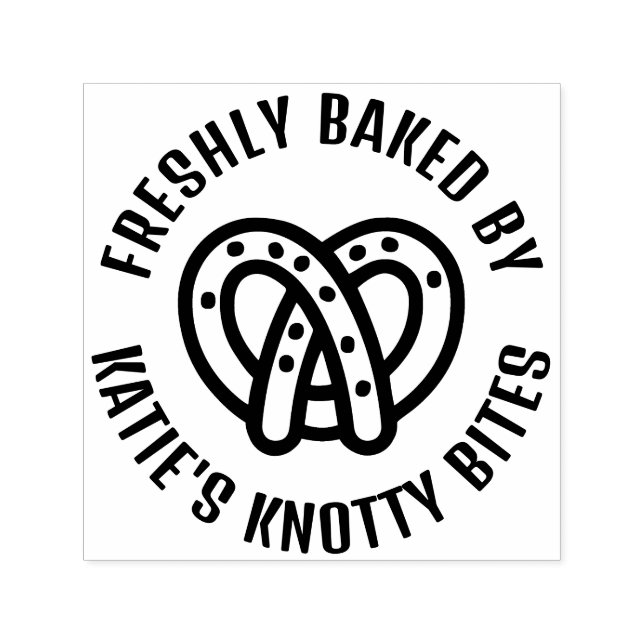 Freshly Baked Pretzel Personlig Small Business Självfärgande Stämpel (Design)