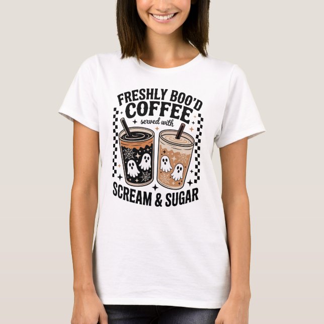 Freshly Boo’d Coffee Halloween Shirt T (Framsida)