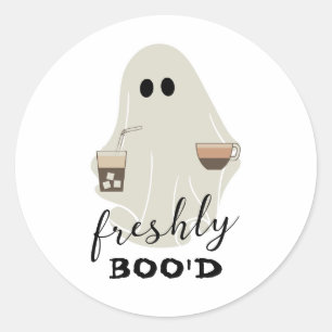 Freshly Boo'd   Halloween Cute Ghost Runt Klistermärke