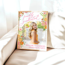 Freshly Graduated Floral Citrus Welcome Sign