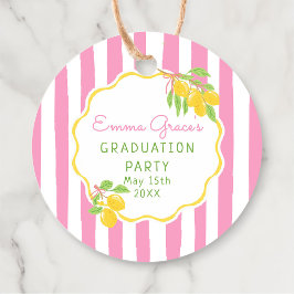Freshly Graduated Lemon Grad Favor Tags Gåvor Etiketter