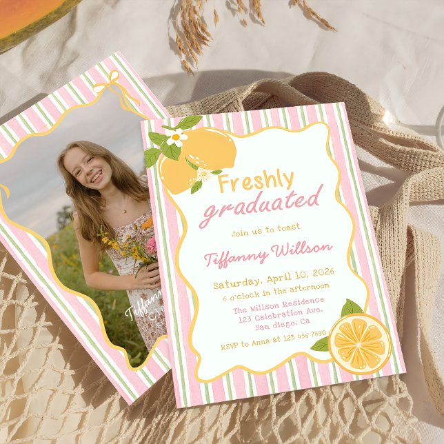 Freshly Graduated Lemon Graduation Party Inbjudningar (Skapare uppladdad)