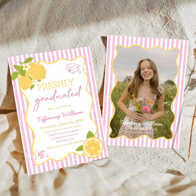 Freshly Graduated Lemon Graduation Party Inbjudningar (Skapare uppladdad)