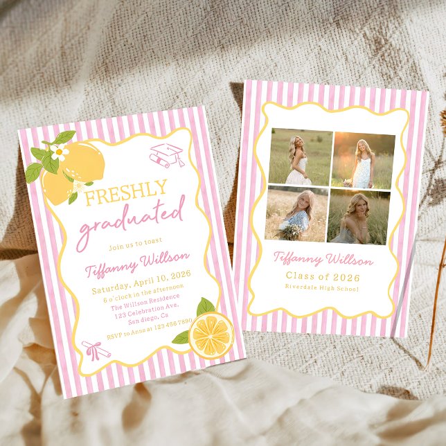 Freshly Graduated Lemon Graduation Party Inbjudningar (Skapare uppladdad)