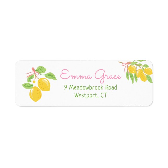 Freshly Graduated Lemon Labels Returadress Etikett (Framsidan)