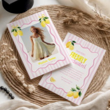 Freshly Graduated Lemon Pink Stripes Graduation