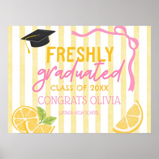 Freshly Graduated Lemonade Grad Party Poster (Framsidan)