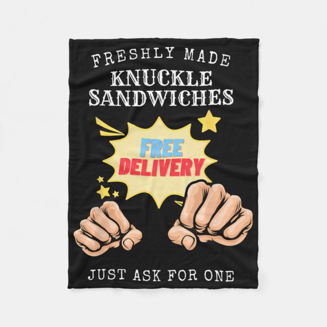 Freshly Made Knuckle Sandwiches - Boxing Fist Figh Fleecefilt (Framsidan)