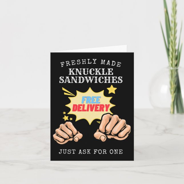Freshly Made Knuckle Sandwiches - Boxing Fist Figh Kort (Framsida)