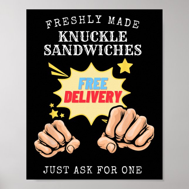 Freshly Made Knuckle Sandwiches - Boxing Fist Figh Poster (Framsidan)