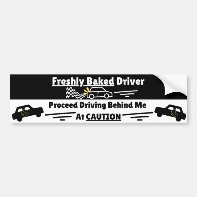 Freshly (New) Driver Cautionary Funny Warning Bildekal (Framsidan)
