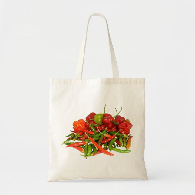 Freshly Picked Chillies Tote Bag Tygkasse (Framsidan)