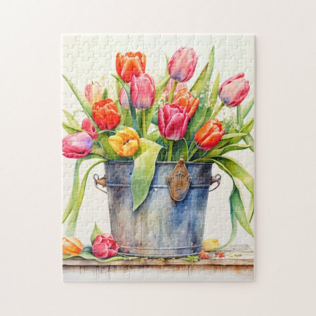 Freshly Picked Tulip Flowers Pussel (Vertikal)