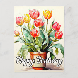 Freshly Picked Tulip Flowers Vykort