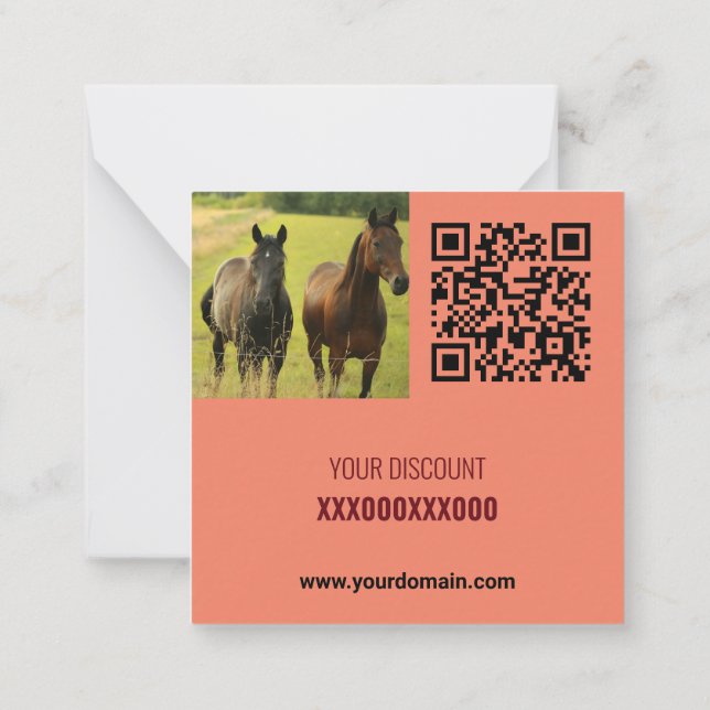 Freshly Red Tone Squaroff Qr Code Promo Anteckningskort (Baksida)