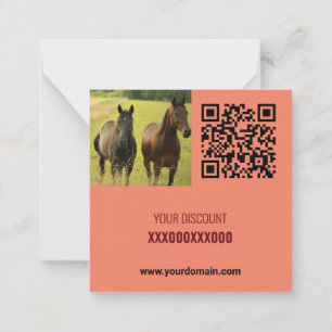 Freshly Red Tone Squaroff Qr Code Promo Anteckningskort