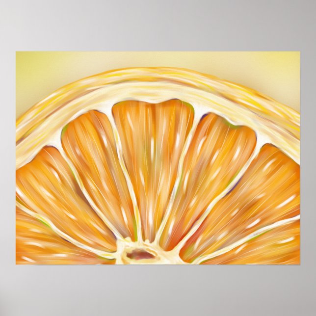 "Freshly Squeezed" macro orange slice poster (Framsidan)